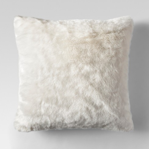 Cream Faux Fur Oversized Throw Pillow Threshold Target
