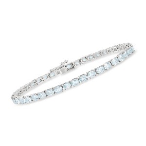 Ross-Simons 7.00 ct. t.w. Aquamarine Tennis Bracelet in Sterling Silver - 1 of 4