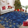 Christmas Snowflake Area Rug with Non-Slip Backing, Machine Washable Low Pile Carpet for Living Room and Bedroom Holiday Decor - 4 of 4