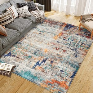 coucheta Multi-size Washable Area Rug, Modern Abstract Non-Slip Soft Low Pile Non Shedding Print Pattern Carpet, for Living Room, Bedroom, Dining - 1 of 4
