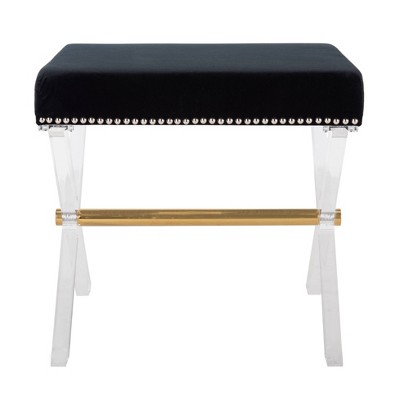 Jezebel Acrylic X Bench Gold/Black - Safavieh