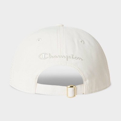 Champion Adult Polyester Metal Tack Cap Baseball Hat - Cream