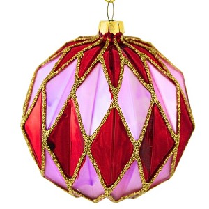Cody Foster 3.5 Inch Midcentury Diamond Baubles Large Christmas Tree Ornament , Christmas Decor Honeycomb Waffle Mid-Century (1PC) - 1 of 4