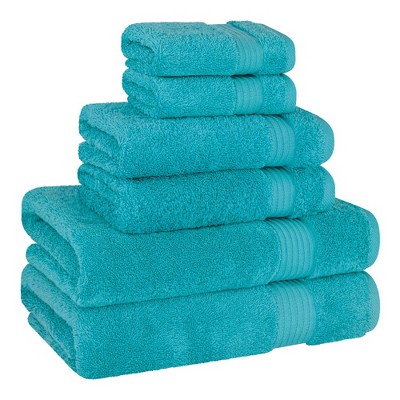 Aqua Blue 600 GSM Turkish Cotton 6-Piece Towel Set