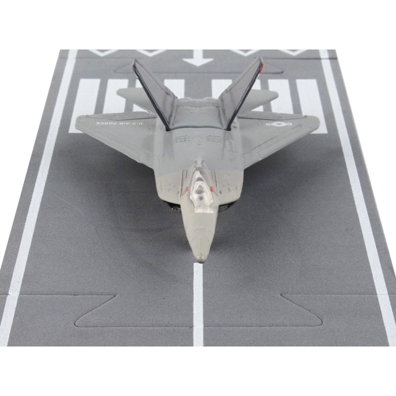 Lockheed Martin F-22 Raptor Stealth Aircraft Gray "US Air Force YF-22" w/Runway Section Diecast Model Airplane by Runway24, 4 of 5