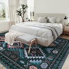 Machine Washable Geometric Area Rug - Non-Slip, Low Pile, Easy-Clean, Western Pattern for Living Room, Bedroom, or Entryway - 4 of 4