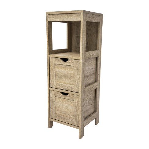 Merrick Lane 2 Drawer Bathroom Storage Cabinet Organizer with Open Display Shelf - image 1 of 4