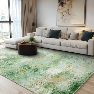 LOVEVOOK Living Room Rug Abstract Area Rugs Machine Washable Large Carpet Non-Slip Faux Wool Indoor Vintage Rugs for Bedroom, Dining Room - 1 of 4