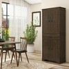 HOMCOM 72" Farmhouse Kitchen Pantry, 4-Door Rustic Storage Cabinet with Drawer and 3 Shelves, Walnut - 3 of 4