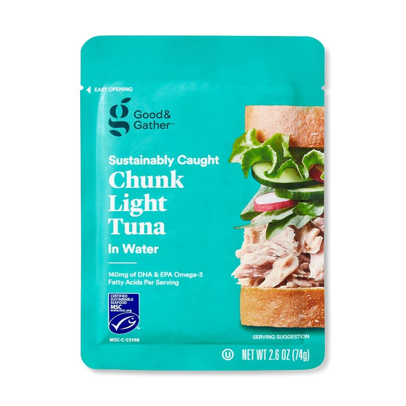 Chunk Light Tuna in Water - 2.6oz - Good &#38; Gather&#8482;, 1 of 4