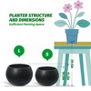 11.3 H x 13.4 " Dia Round Self Watering Pots Plant Pots with Built-in Drainage & Water Level Monitor for Patio, Porch, Home Office,White Dots - 4 of 4