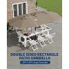 15FT Large Patio Umbrella with Base, Outdoor Double-Sided Rectangle Market Umbrella Outside Umbrellas for Poolside Lawn Backyard - 4 of 4