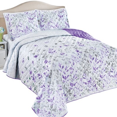 Collections Etc Scaling Leaves Quilted Bedspread