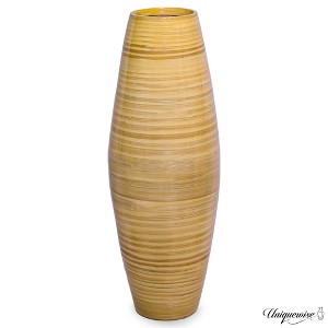 Uniquewise Bamboo Cylinder Shaped Floor Vase - Handcrafted Tall Decorative Vase - Ideal for Dining Room, Living Room, and Entryway - 1 of 4