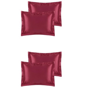 Unique Bargains Satin Soft Envelope Closure Pillowcase Covers 4 Pcs - 1 of 4