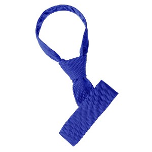 Allegra K Men's Knit Self-Tied Solid Color Skinny Square Tipping Ties - 1 of 4