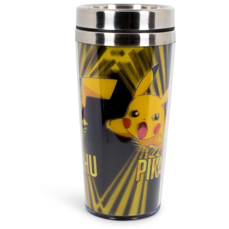 Just Funky Pokemon Lenticular Pikachu 16oz Travel Coffee Mug Tumbler w/ Non-Spill Metal Lid, 2 of 7