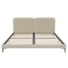 GDFStudio Cherry Modern Velvet Upholstered King Size Bed with Metal Legs - 4 of 4