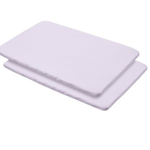 BreathableBaby All-in-One Fitted Sheet & Waterproof Cover, For 39" x 27" Play Yard Mattress (2-Pack), Lavender - 1 of 4