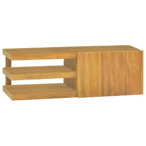 VidaXL Wall-mounted Bathroom Cabinet 35.4"x15.7"x11.8" Solid Wood Teak - 1 of 4