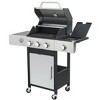 Dolonm 3+1 Burner Gas Grill: 37,230BTU w/Side Cooker, Enamel Cast Iron Grids & Lockable Casters - SS Front Door - 4 of 4