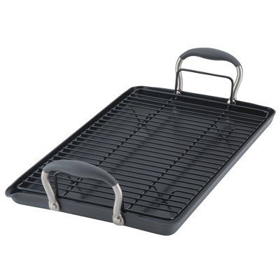 Advanced Home 10"x18" Moonstone Hard-Anodized Double Burner Griddle