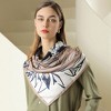 Anna-Kaci Women's Floral Print Square Scarf with Silky Fabric Lightweight Accessory for Layering and Styling - 2 of 4