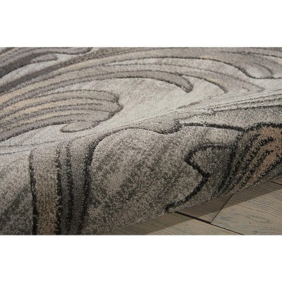 Graphite Floral Synthetic 5' x 7' Stain-Resistant Handmade Rug