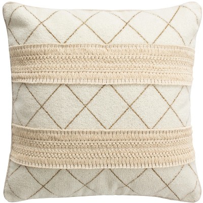 Braxton Pillow - Cream - 16" x 16" - Safavieh