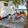 Outdoor Rugs Modern Plastic Straw Rugs, Waterproof Patio Floral Camping Carpet, Reversible Floor Mats for Porch Balcony Beach - 3 of 4