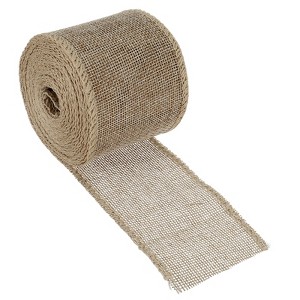 Unique Bargains DIY Wrapping Decoration Soft Burlap Fabric Wired Ribbon - 1 of 4