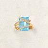 Ross-Simons 9.25 Carat Blue Topaz and .15 ct. t.w. Diamond Crisscross Ring in 14kt Yellow Gold - 4 of 4