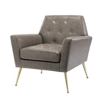 Maris Wooden Upholstered Contemporary Accent Armchair with Button-tufted for Bedroom Living Room  | ARTFUL LIVING DESIGN