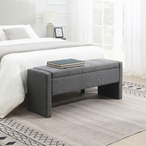 Vynxaria Modern Storage Bench: Stylish & Functional Upholstered Footrest - 1 of 4