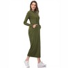 Coolmee Women's Maxi Dress Casual Pocket Slim Pullover Long Hoodie Dress - 2 of 4