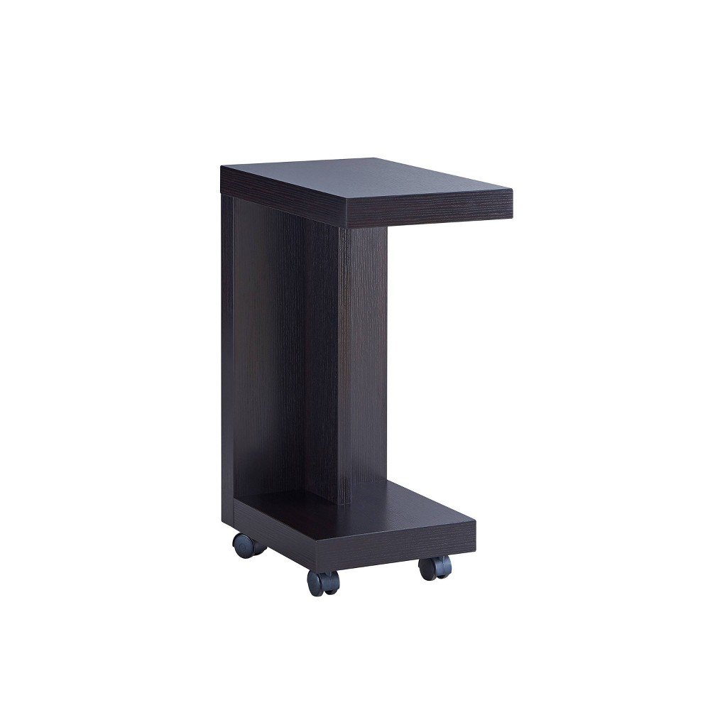 Photos - Coffee Table Carina Mobile End Table Espresso - miBasics: Locking Casters, Storage Shelf, Slim Design