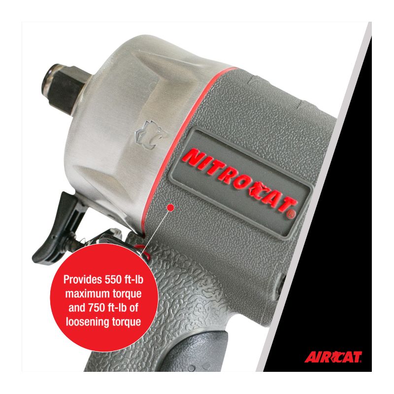AIRCAT 1076-XL 3/8-Inch Nitrocat Composite Compact Impact Wrench 750 ft-lbs, 4 of 10