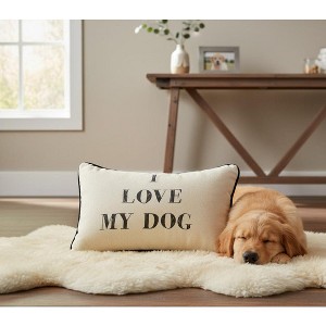 I Love My Dog 12.5x8" Soft Throw Pillow by Manual Woodworkers and Weavers - 1 of 3