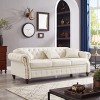VASIP "85.8" Chesterfield Sofa - Classic Tufted Faux Leather Upholstery, Storage, Black - Living Room Couch - 2 of 4