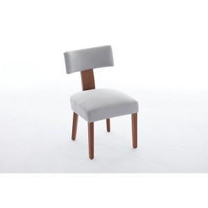 Lyngins Modern Dining Chairs with Wood Legs,Armless Design Kitchen Chairs Set of 2 with Curved Backrest,Chairs for Dining Room,Kitchen - 1 of 4