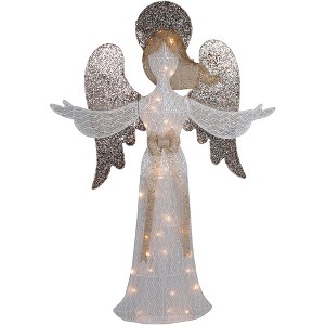 Northlight 49.25" LED Lighted White and Gold Angel Christmas Decoration - 1 of 4