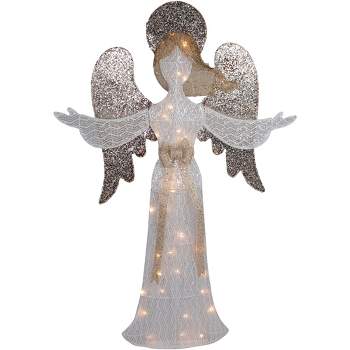 Northlight 49.25" LED Lighted White and Gold Angel Christmas Decoration