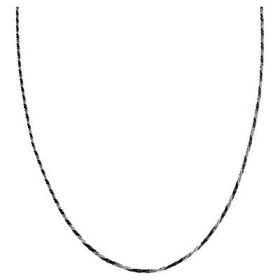 Two-Tone Chain with Lobster Clasp Closure in Sterling Silver - Black/Gray (18")