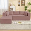Mjkone W106'' Modern 2-Piece Free Combination Corduroy Upholstered L-Shaped Modular Sectional Sofa With Left Chaise And Pillows - 2 of 4