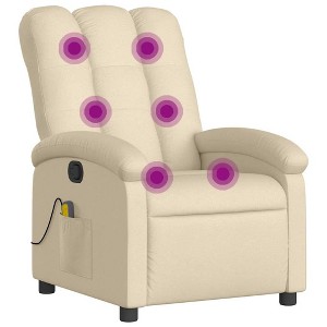 vidaXL Massage Recliner Chair Cream Fabric, Metal, Engineered Wood - Cream Manual Push Back With Massage - 1 of 4