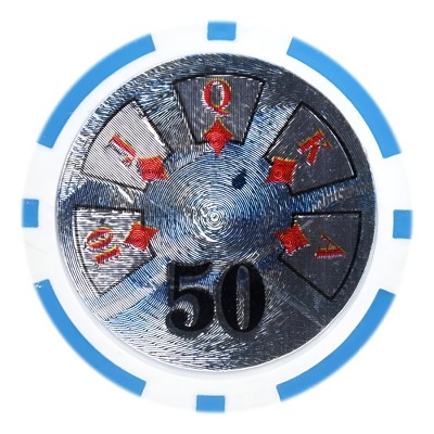 thumbnail interactive-video image 1 of The Mint Poker Chips 13.5-gram Clay Composite - Heavyweight Casino Style Chips Pack Of 50 1 of 5