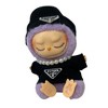 Elegant Black High-Fashion Sweater Set with Matching Hat and Pearl Necklace - 2 of 4