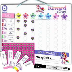 QUOKKA Magnetic Behavior Chore Chart for Kids - Responsibility Chart - Reward Visual Schedule Chart - Multiple Kids | Boys | Girls - 1 of 4
