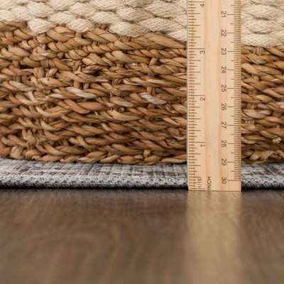 Ganyangan Black and Cream Chenille Cotton Washable Rug 2' x 3'