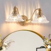 DAKAFUL Vintage Bathroom Vanity Light,Vanity Fixture with Textured Glass Shades,Wall Sconce Over Mirror/for Bedroom & Doorways - 2 of 4